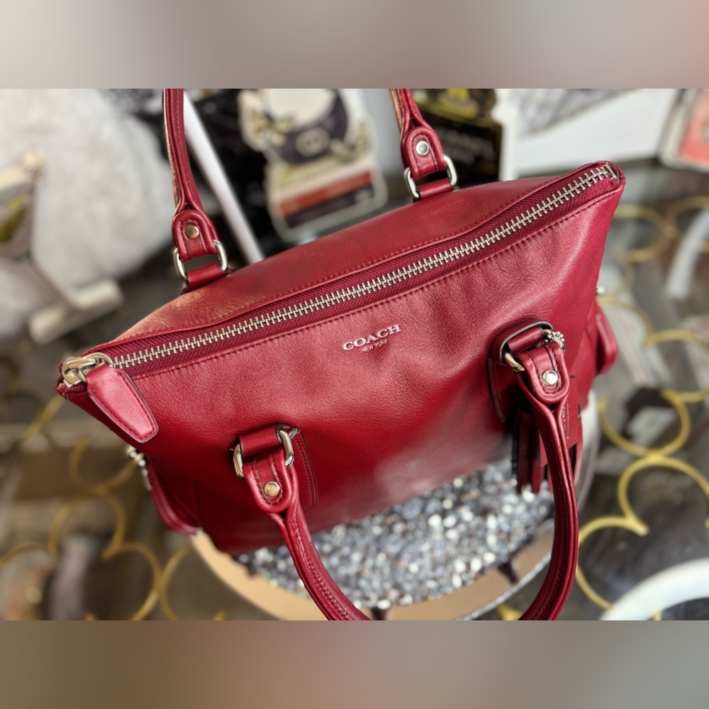 Coach 2012 RARE Legacy leather Archive black cherry Zip Top Handle Bag EUC - Picture 6 of 17
